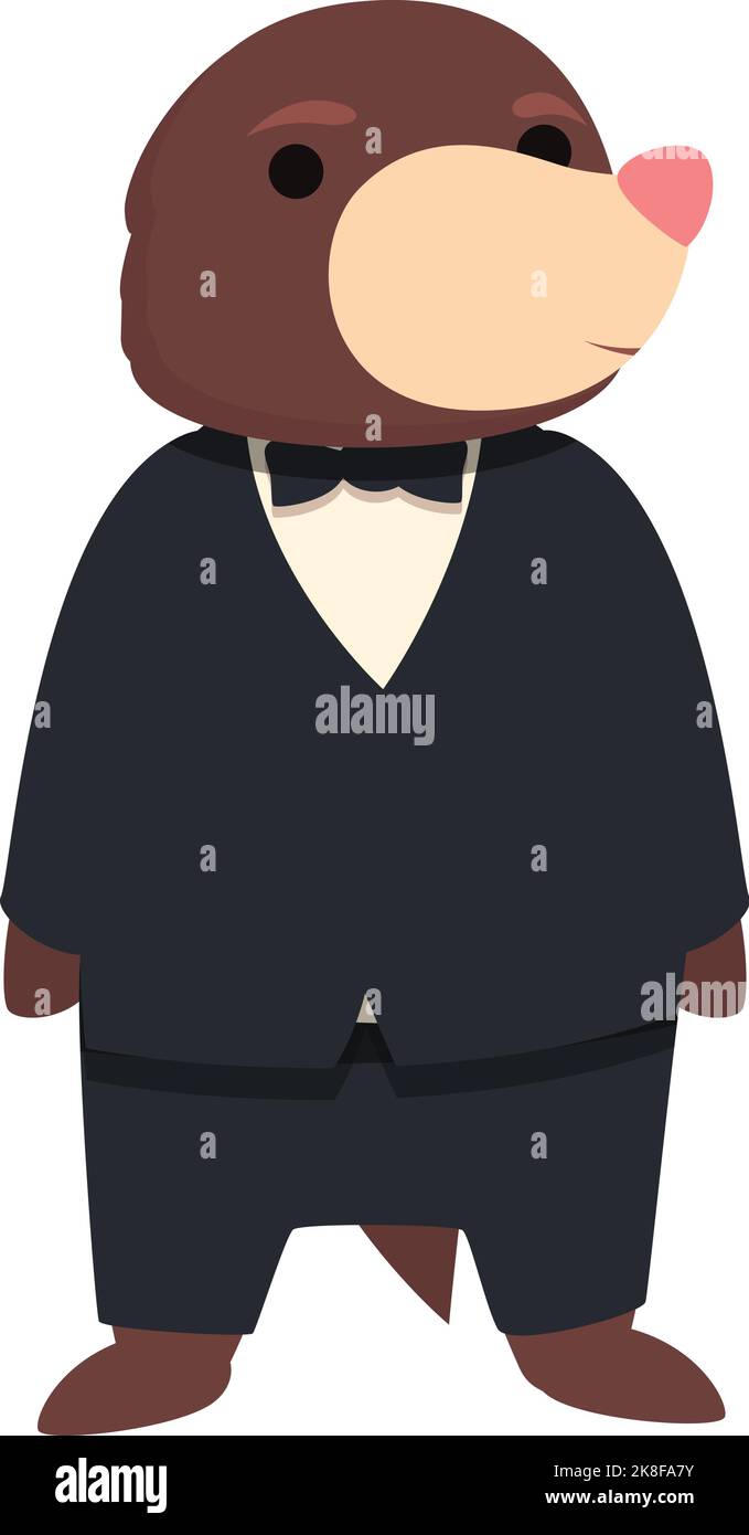 Mole gentleman icon cartoon vector. Cute animal. Happy game Stock
