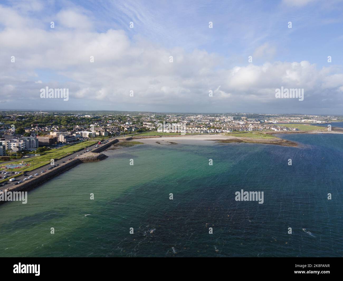 Ireland, Galway City - 05 21 2022: View from above of Galway City, second biggest city after Dublin in Republic of Ireland. Stock Photo