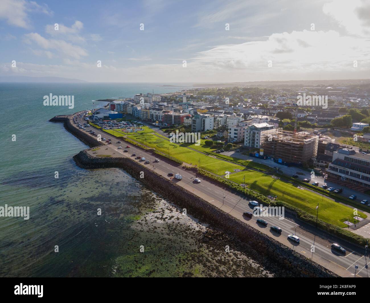 Ireland, Galway City - 05 21 2022: View from above of Galway City, second biggest city after Dublin in Republic of Ireland. Stock Photo
