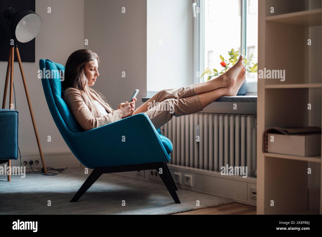 Business woman resting feet on hi-res stock photography and images - Alamy