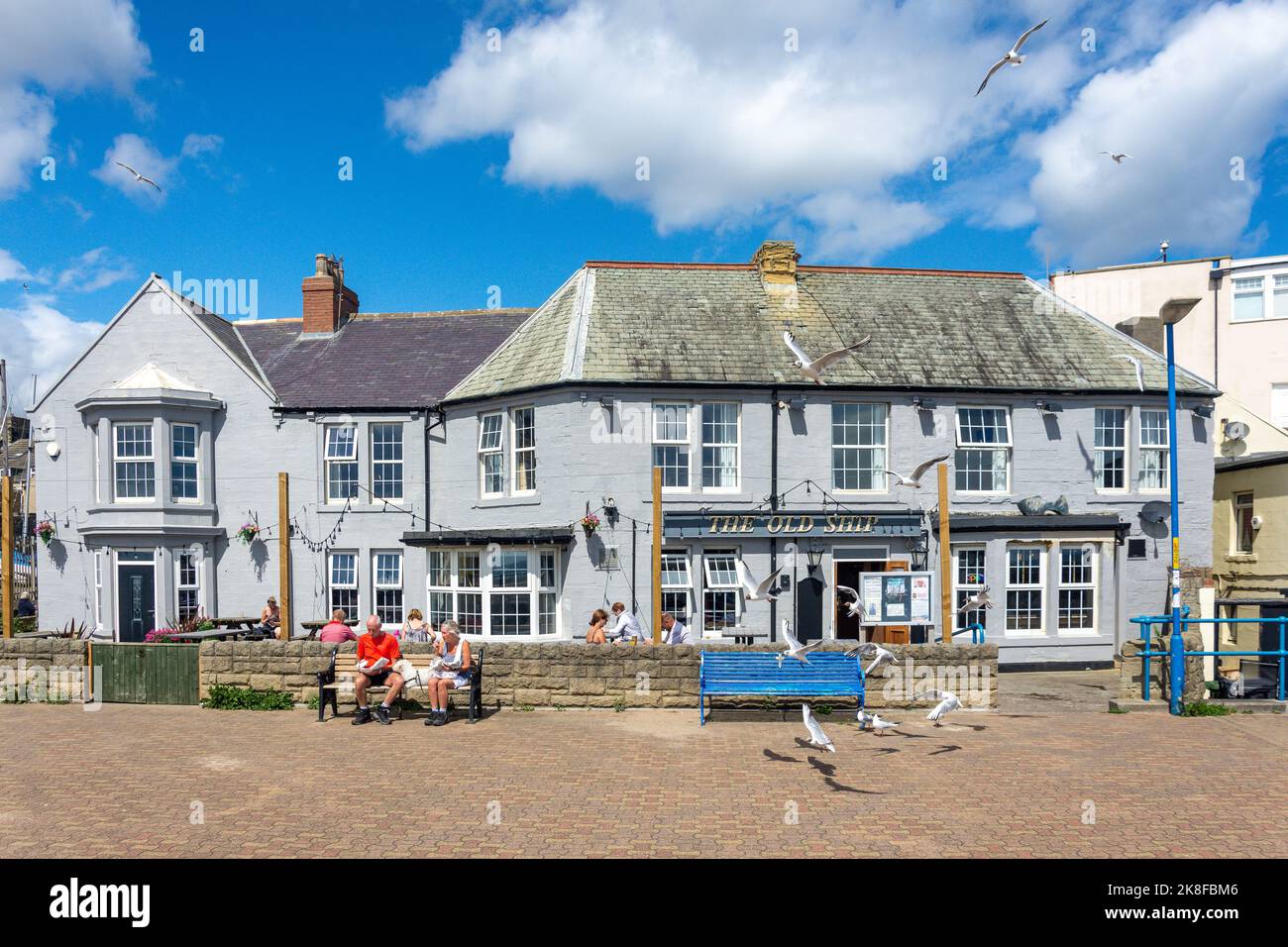 The Old Ship Hotel, Front Street, Newbiggen-by-the-Sea, Northumberland, England, United Kingdom Stock Photo