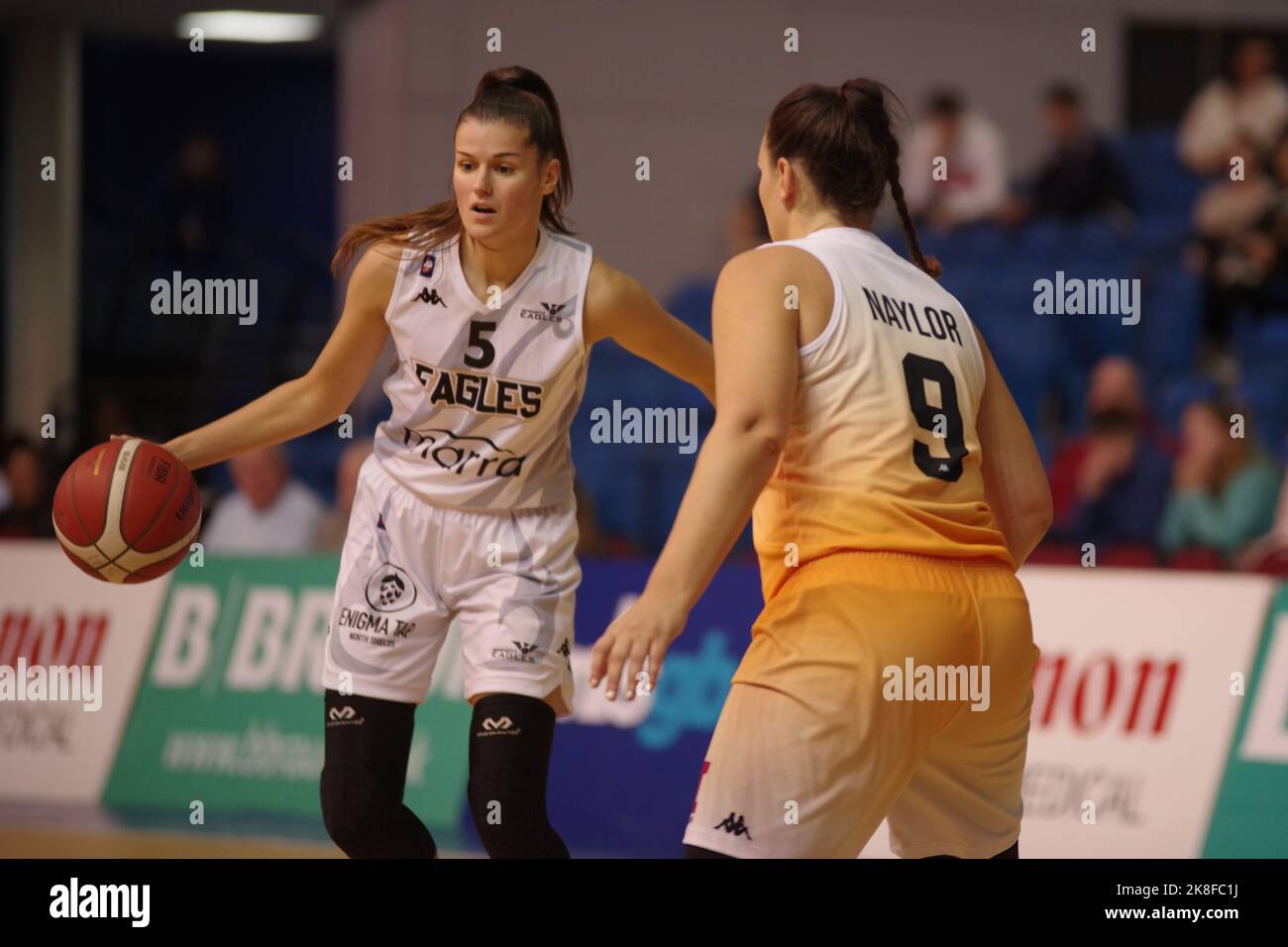 Sheffield, England, 23 October 2022. Marina Fernandez Pardo playing for Newcastle Eagles against Sheffield Hatters in a WBBL match at Ponds Forge. Credit: Colin Edwards/Alamy Live News. Stock Photo