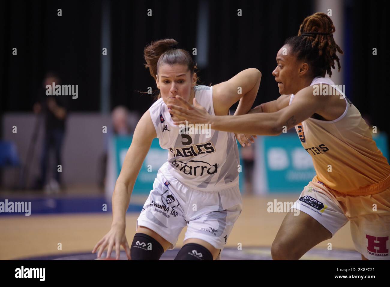 Sheffield, England, 23 October 2022. Marina Fernandez Pardo playing for Newcastle Eagles against Sheffield Hatters in a WBBL match at Ponds Forge. Credit: Colin Edwards/Alamy Live News. Stock Photo