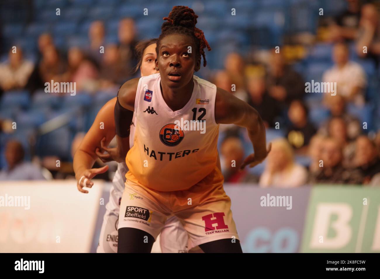 Sheffield, England, 23 October 2022. Lena Niang playing for Sheffield Hatters against Newcastle Eagles in a WBBL match at Ponds Forge. Credit: Colin Edwards/Alamy Live News. Stock Photo