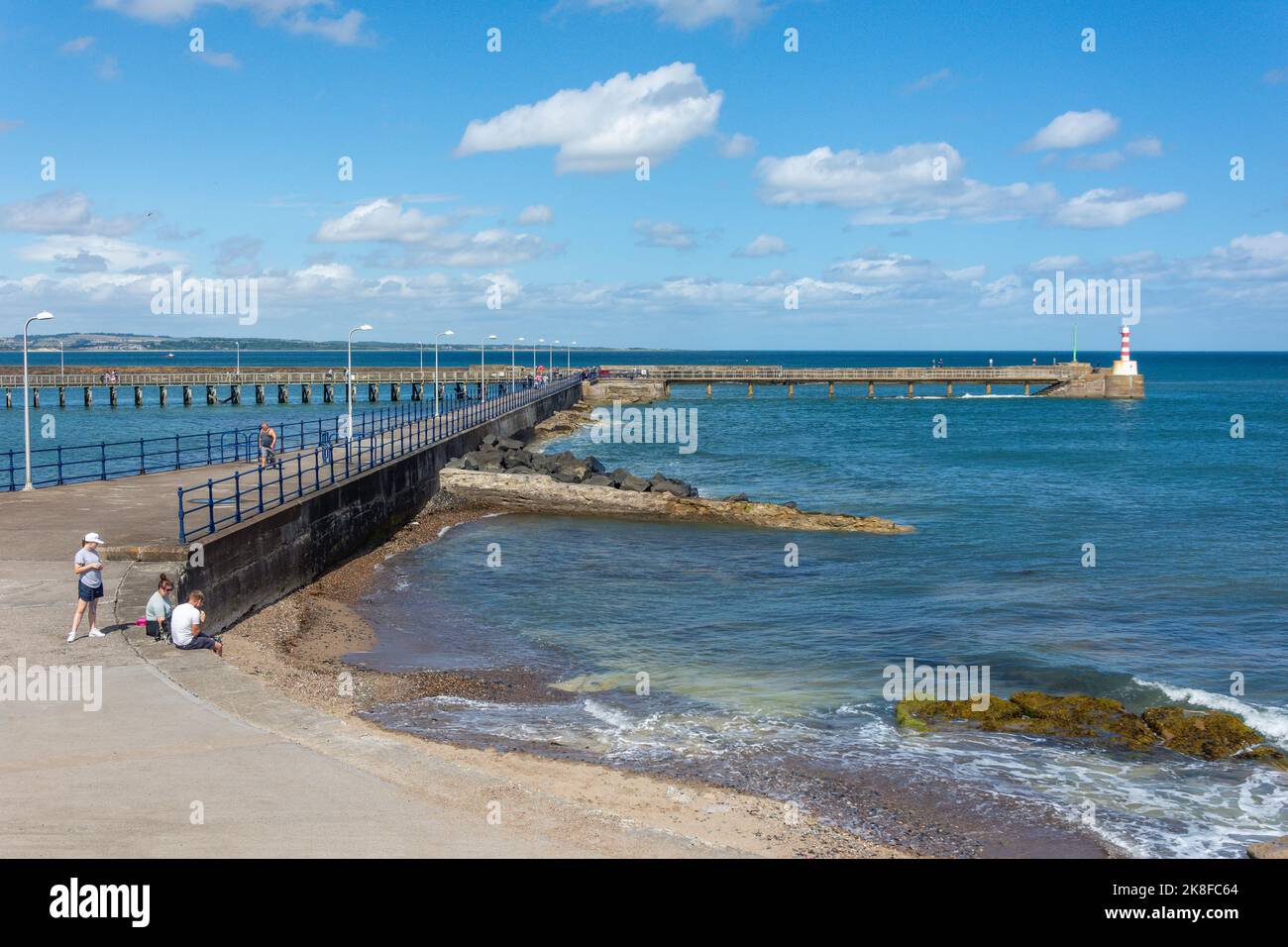 Amble South Pier, Amble, Northumberland, England, United Kingdom Stock