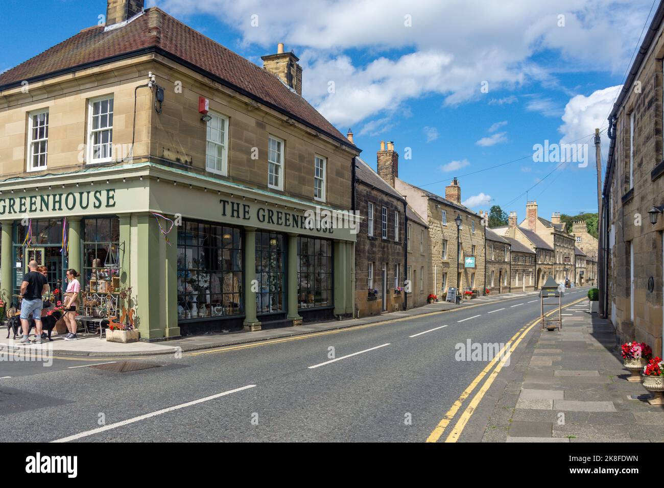 Bridge Street, Warkworth, Northumberland, England, United Kingdom Stock Photo