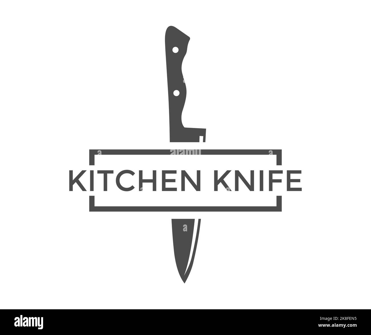 Kitchen knife silhouette logo design. Chef's kitchen knife isolated on white background vector design and illustration. Stock Vector