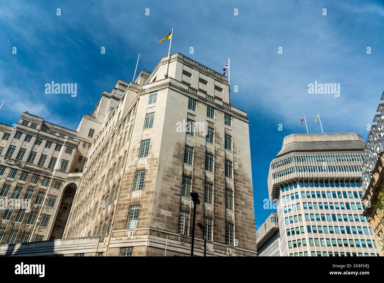 UK, England, London, Exterior of 55 Broadway luxury hotel Stock Photo