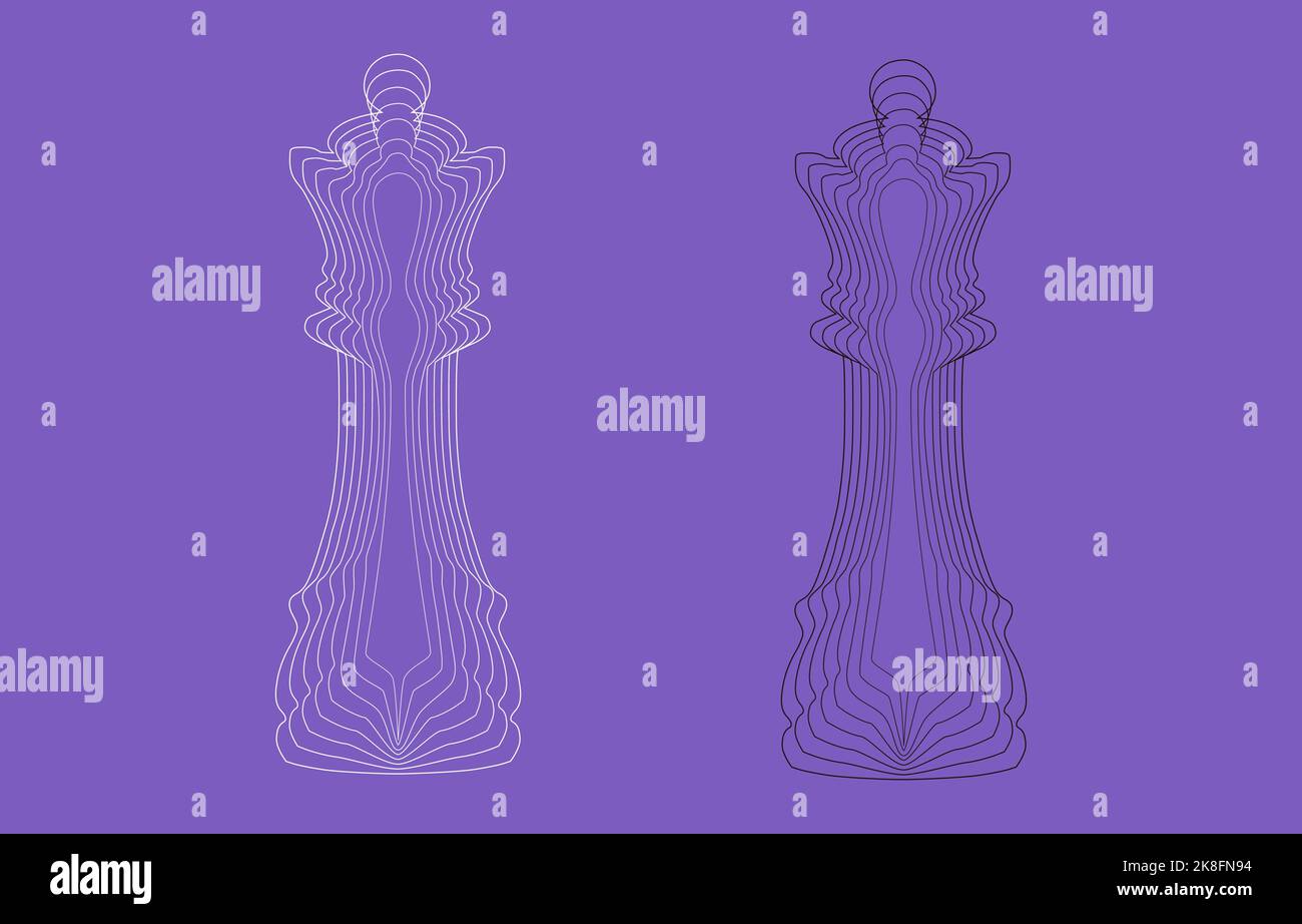 Vector chess pieces with the Queen Chess piece icon Stock Vector
