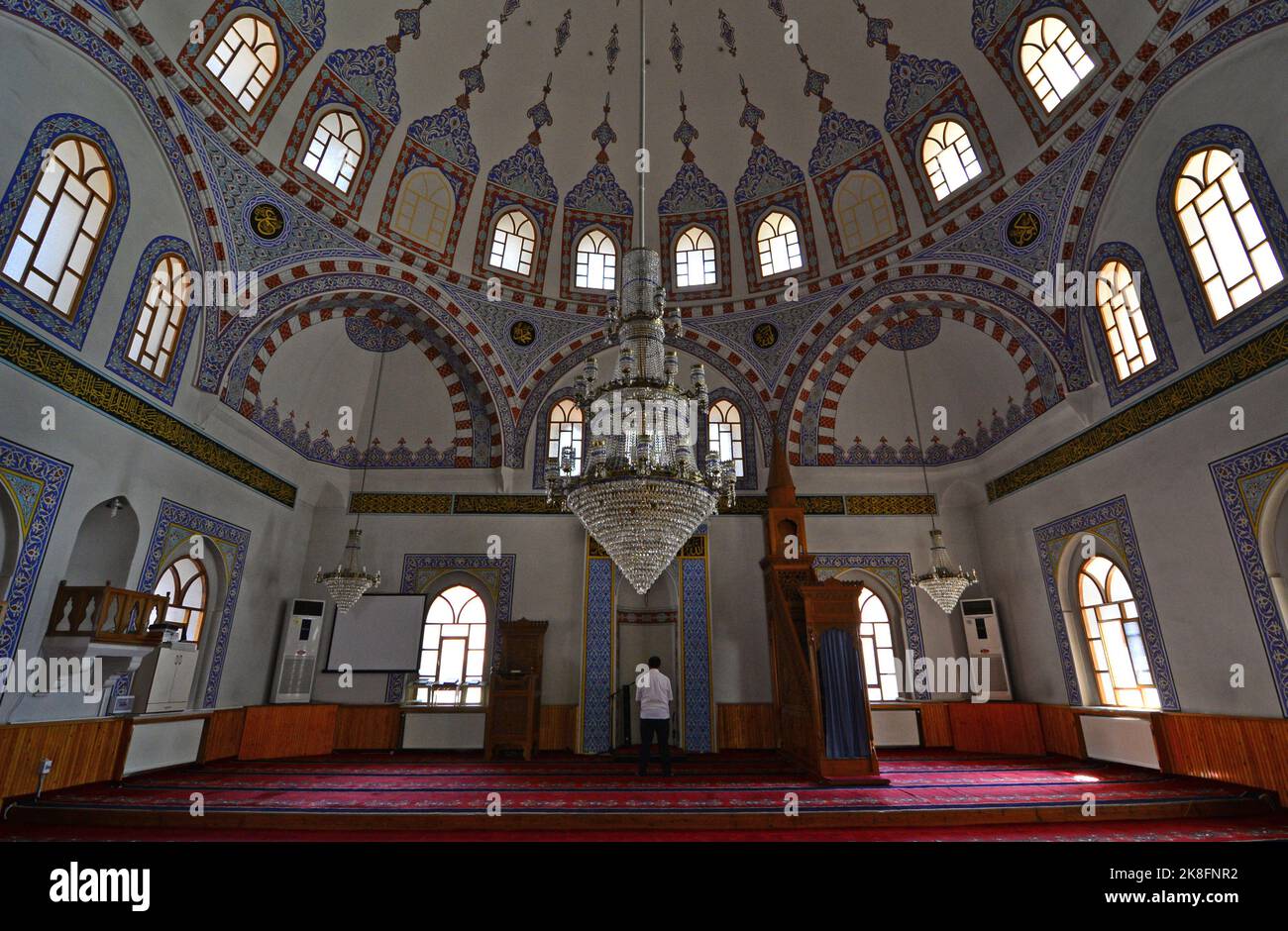 Located in Merzifon, Turkey, the Kara Mustafa Pasha Mosque was built in the 17th century. Stock Photo