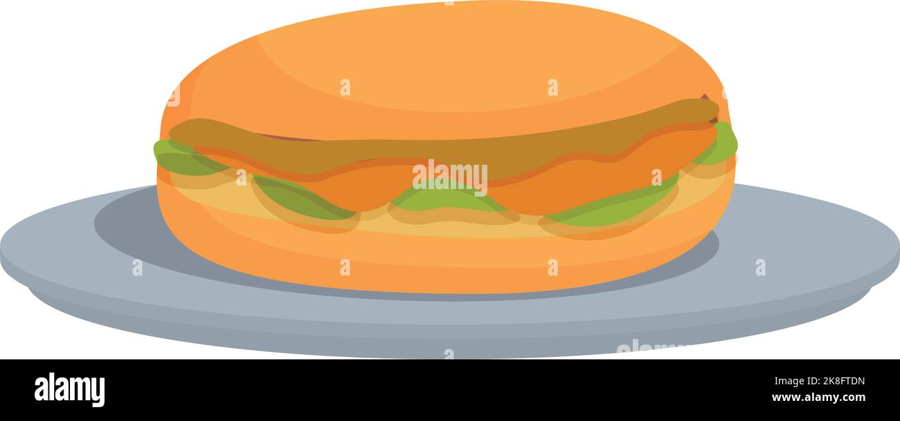 Hamburger icon cartoon vector. Dish food. Baked dish Stock Vector