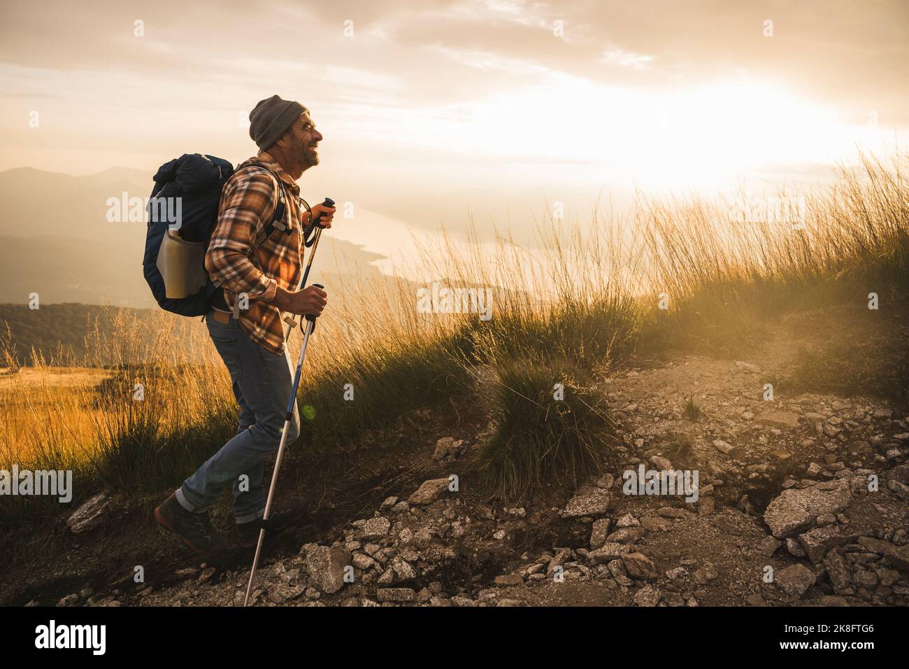 Hiking sunrise person hi-res stock photography and images - Alamy