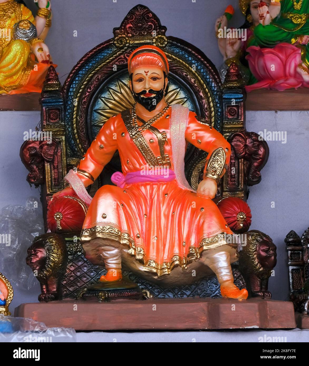 A variety of colorful statues are being sold in Diwali Festival, India ...