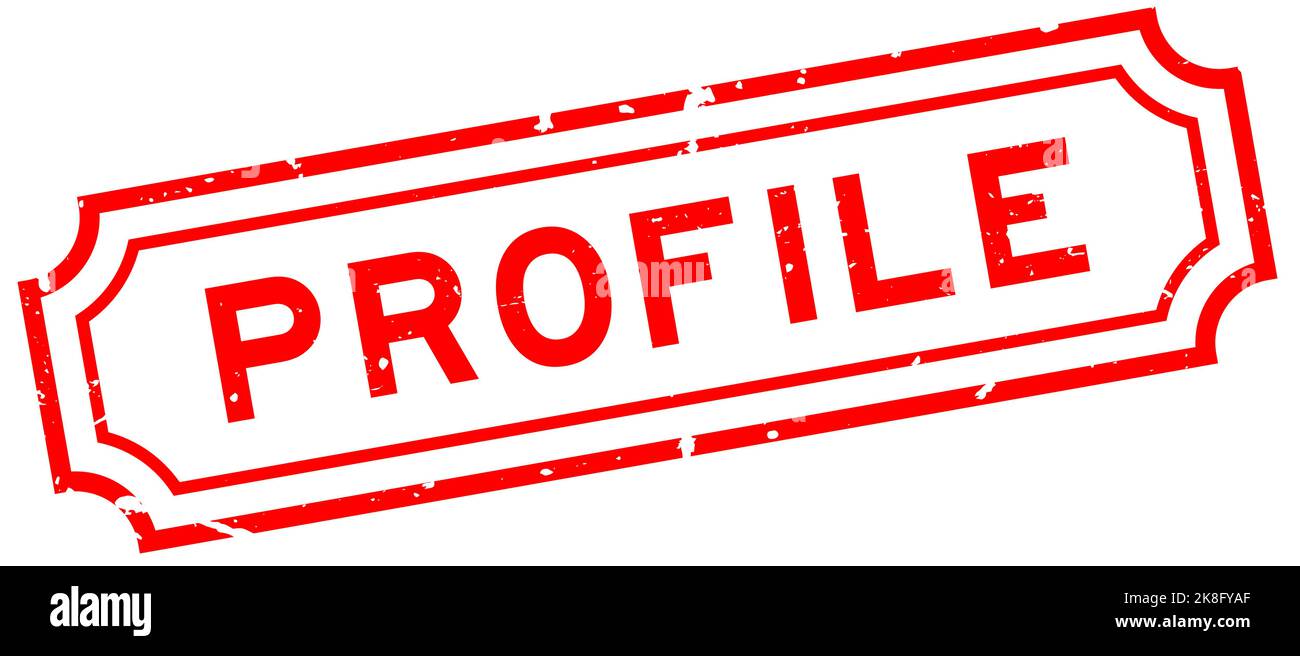 Grunge red profile word rubber seal stamp on white background Stock