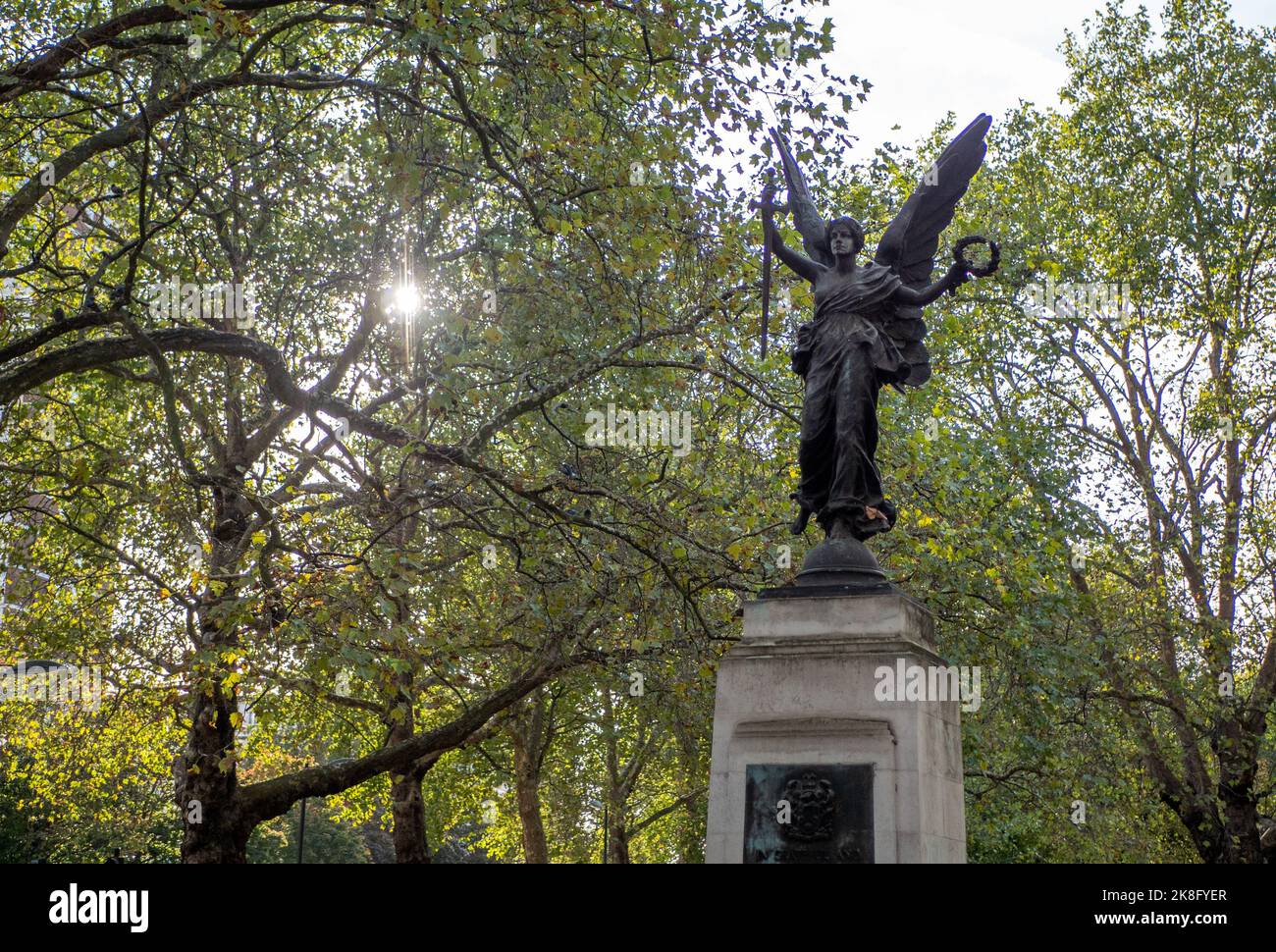The war memorial statue at Shepherds Bush green in London, UK Stock