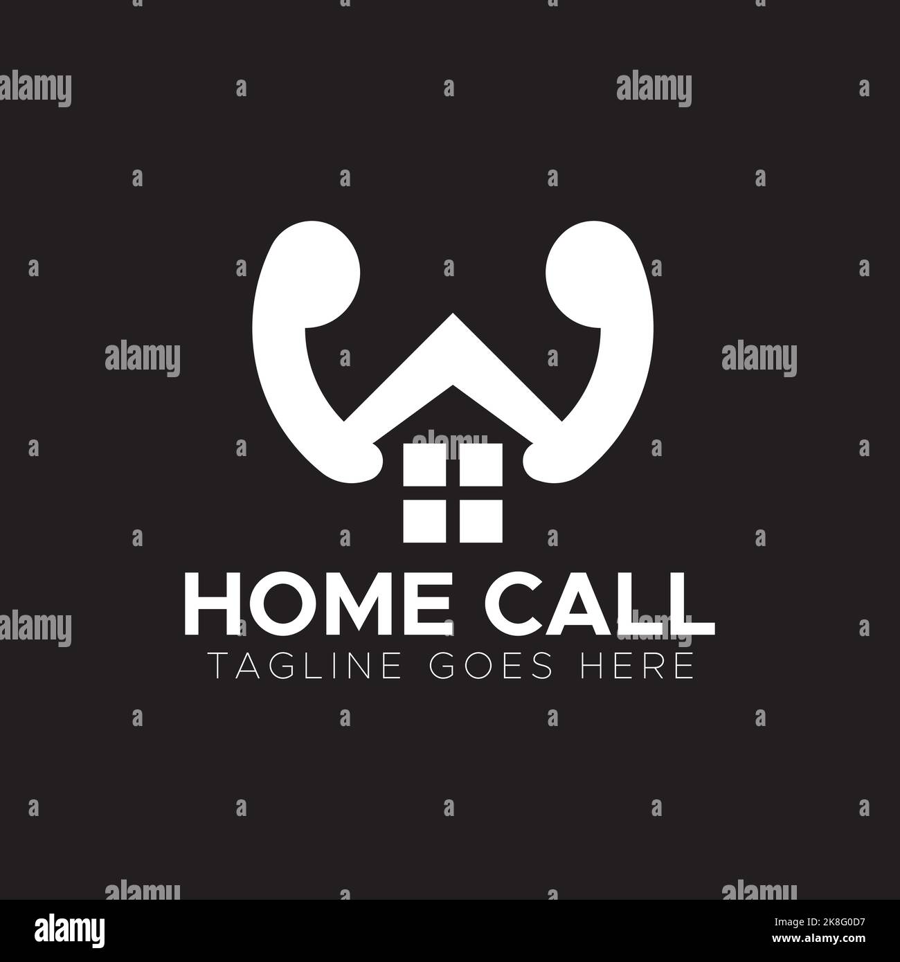 Home call logo design modern home and call logo template free vector