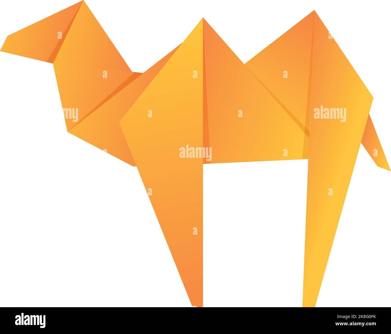Origami camel icon cartoon vector. Animal bird. Cute object Stock ...