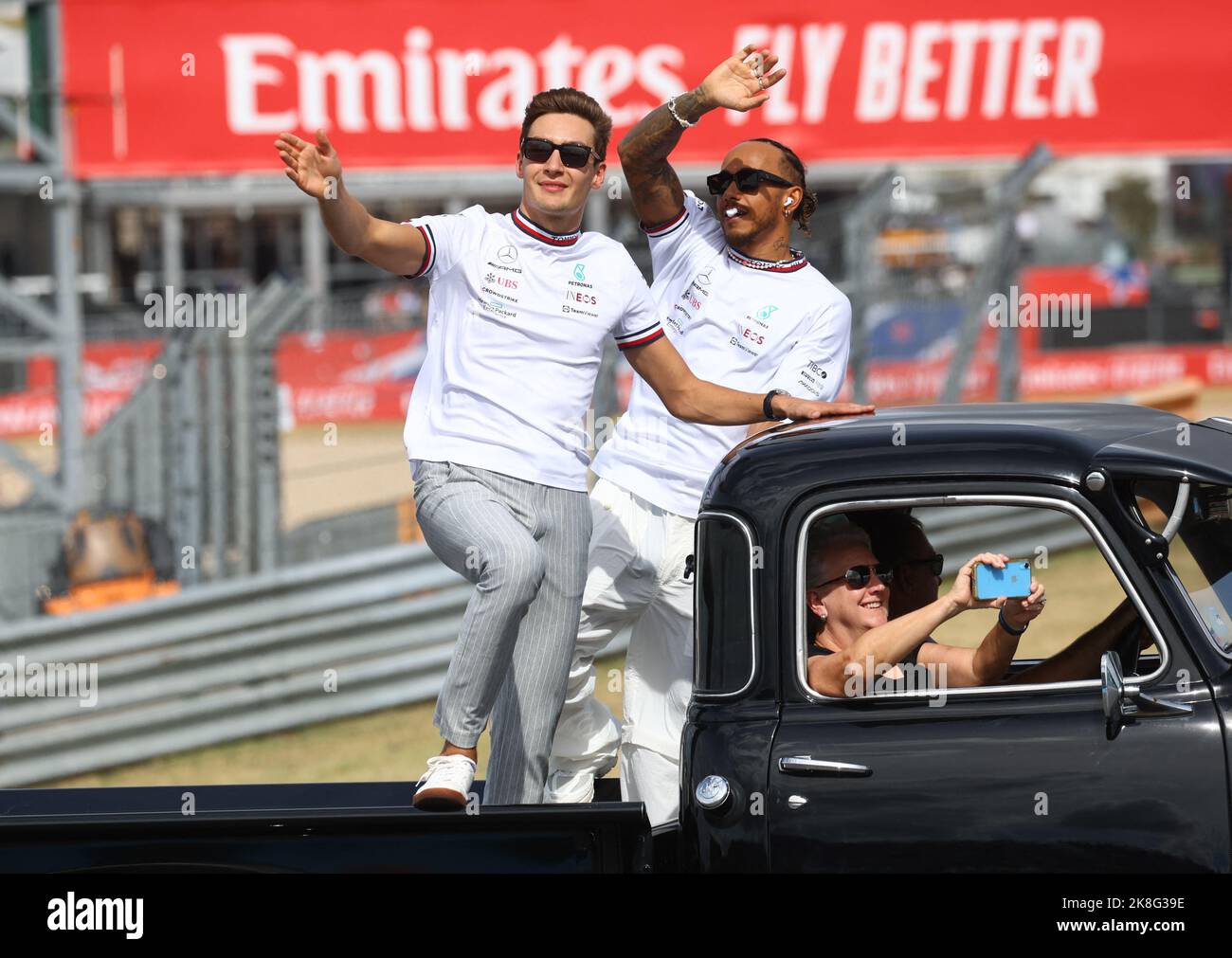 George russell and lewis hamilton hi-res stock photography and images ...