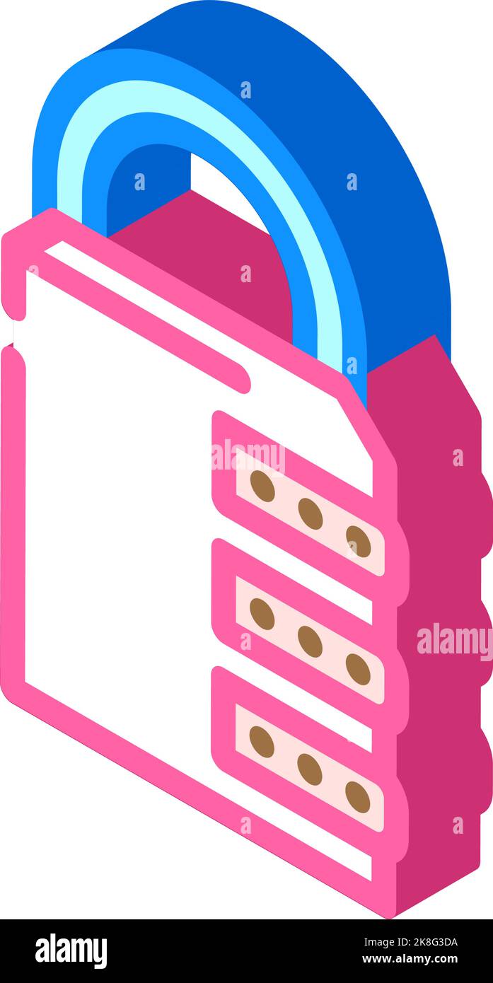 password padlock isometric icon vector illustration Stock Vector Image ...