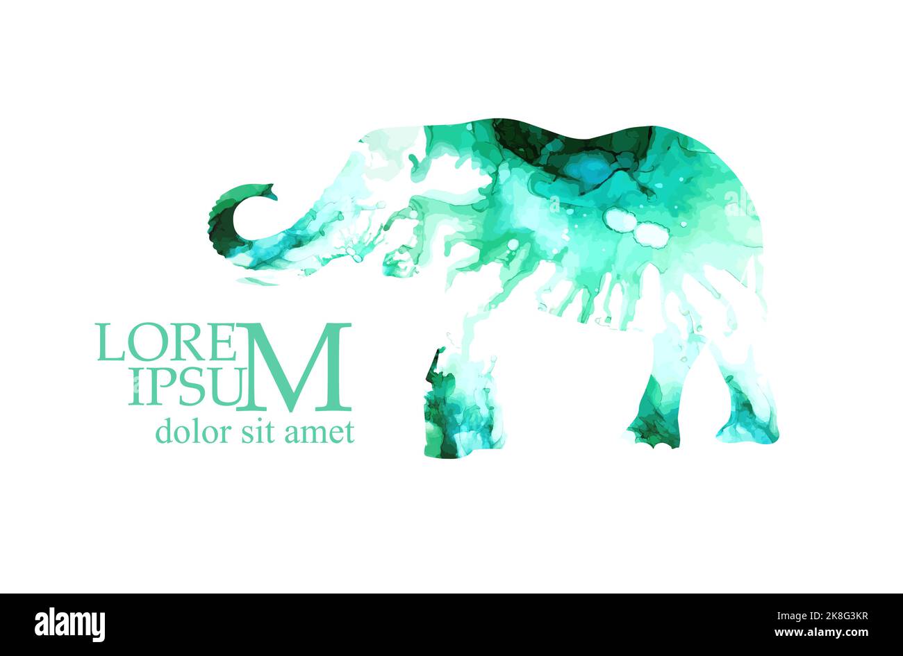 Logo elephant abstract from blots. Vector illustration Stock Vector