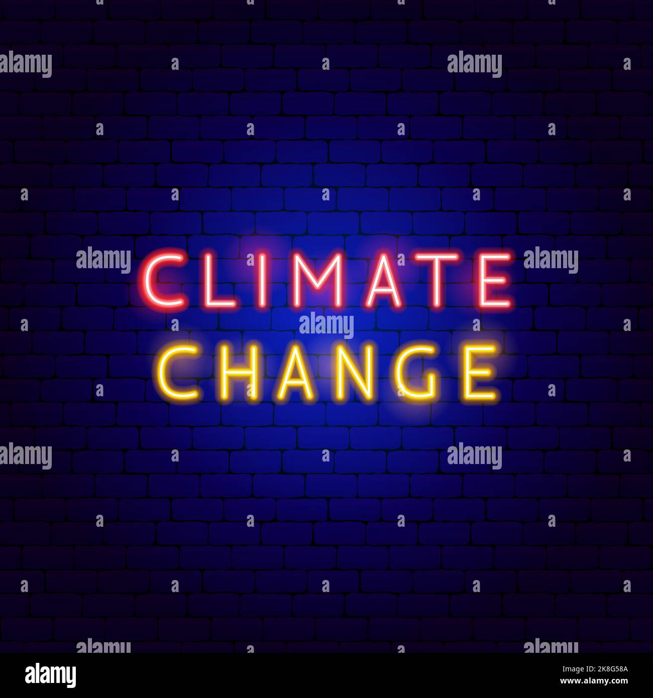 Climate Change Neon Text Stock Vector