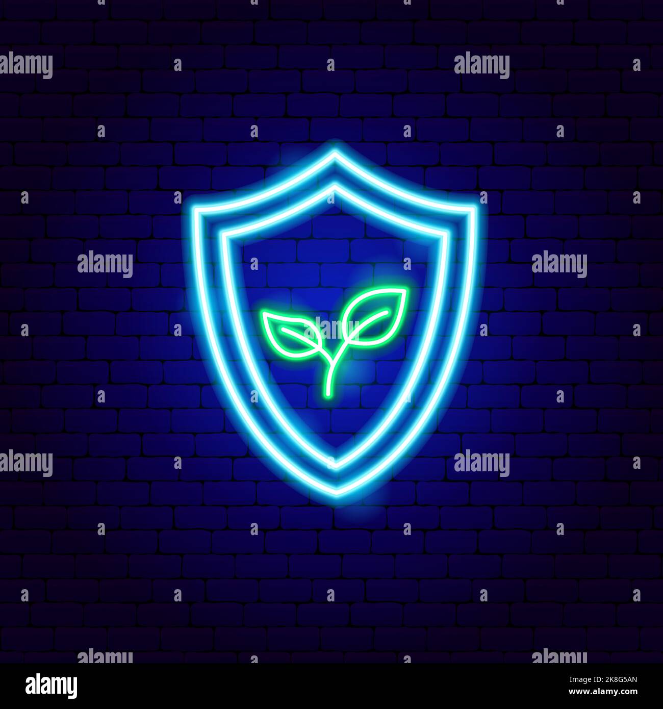 Save Nature Neon Sign Stock Vector