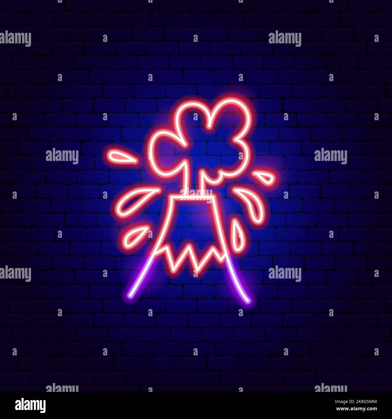 Volcano Eruption Neon Sign Stock Vector Image & Art Alamy