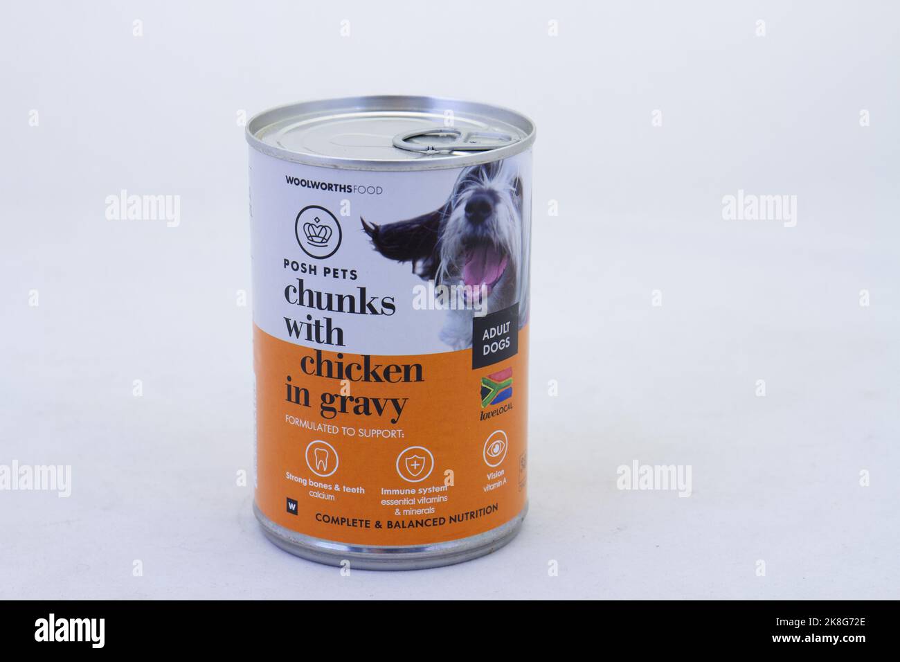 Johannesburg, South Africa a tin of Posh pets food from Woolworths Food isolated Stock Photo