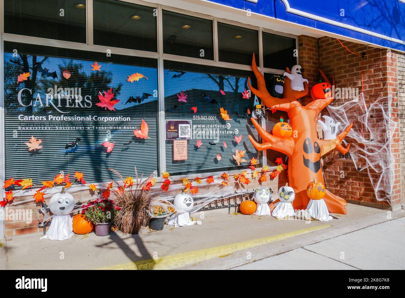 halloween decoration on the street in orangeville, ontario, canada Stock Photo Alamy