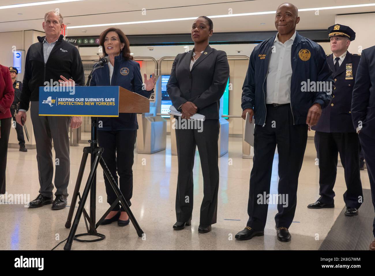 New York State Governor Kathy Hochul speaks during announcement of