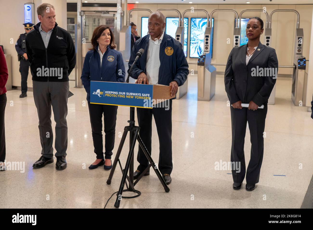 New York City Mayor Eric Adams speaks during announcement of expanded ...