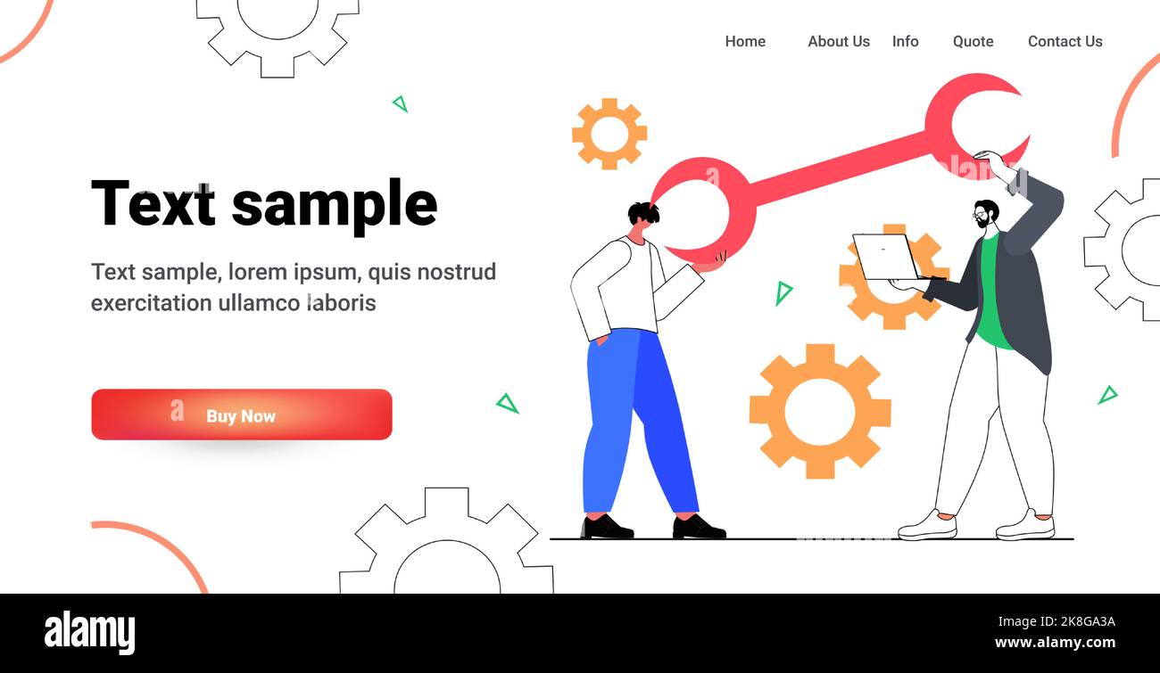 developers team carrying wrench programmers creating website ui web development program software optimization Stock Vector