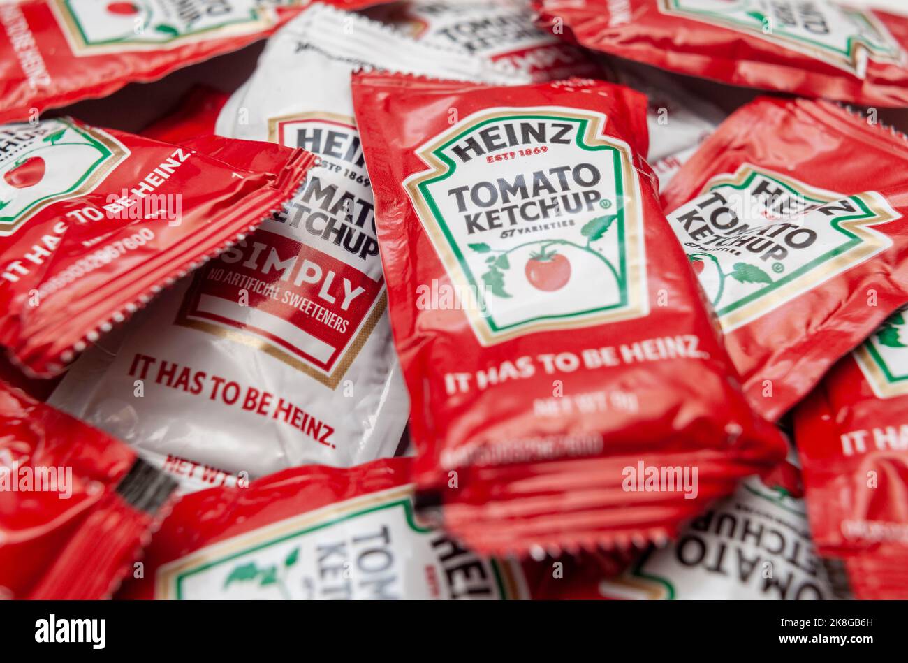 Individual packets of Heinz ketchup in New York on Wednesday, October