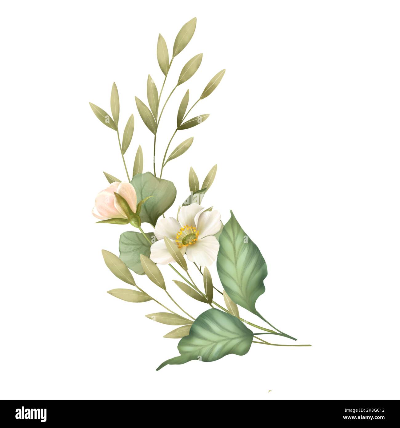 Flower Bouquet. Isolated on white Stock Photo - Alamy