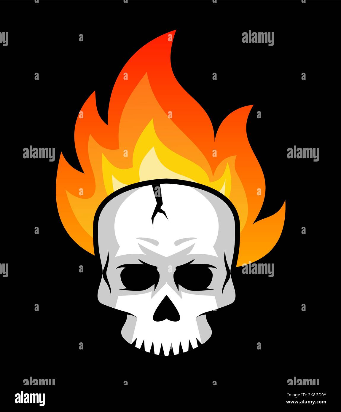 Cartoon flaming skeleton hi-res stock photography and images - Alamy