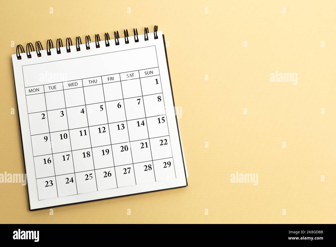 Calendar with days for planning and schedules Stock Photo Alamy