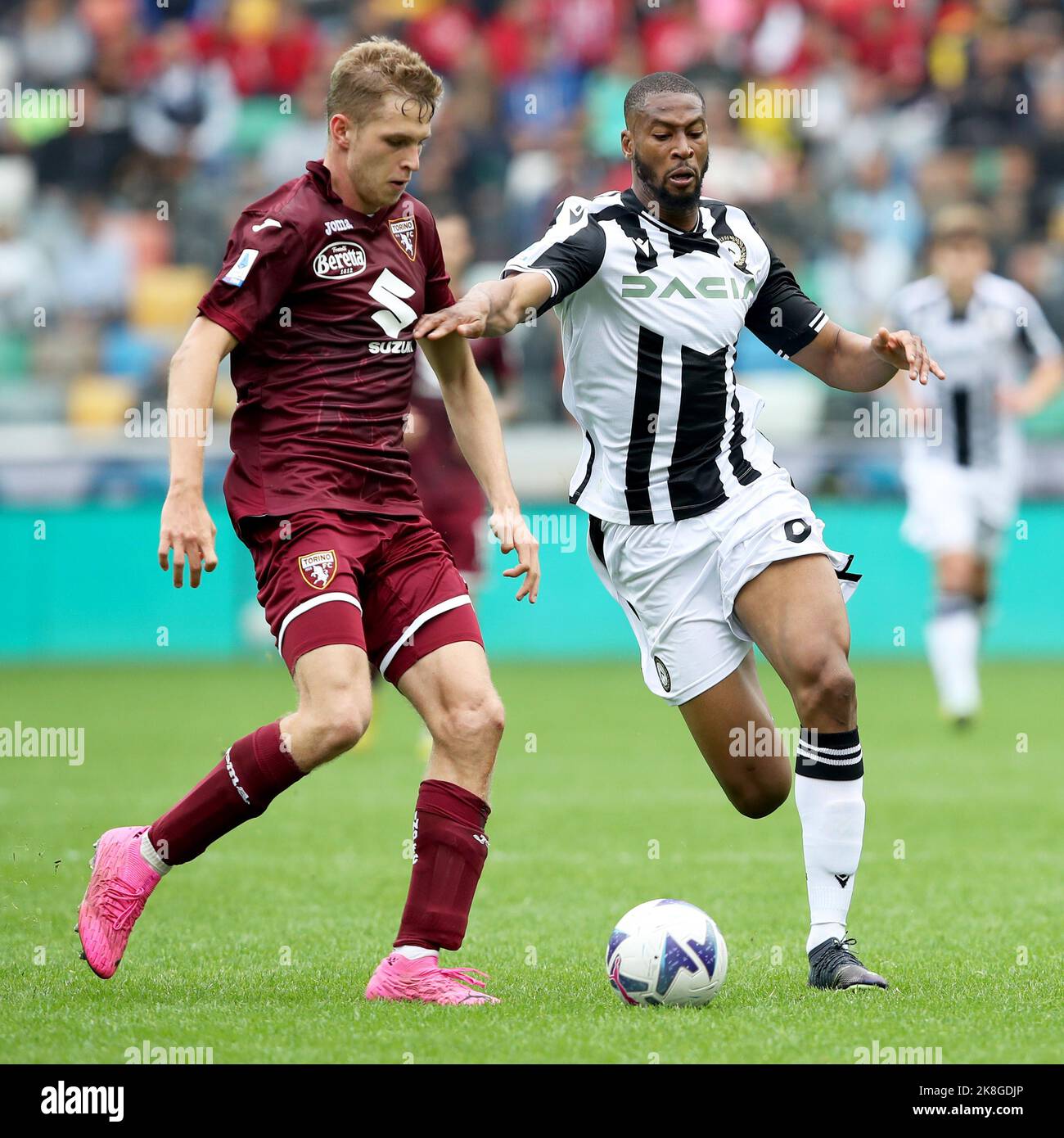 October 23, 2022, Udine, Italy Udinese's Norberto Beto (R) and Torino