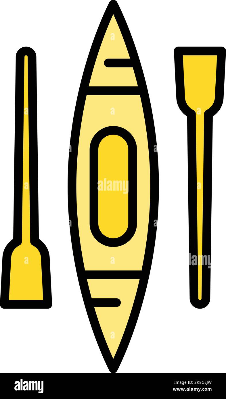 Canoe icon outline vector. Paddle boat. Water lake Stock Vector