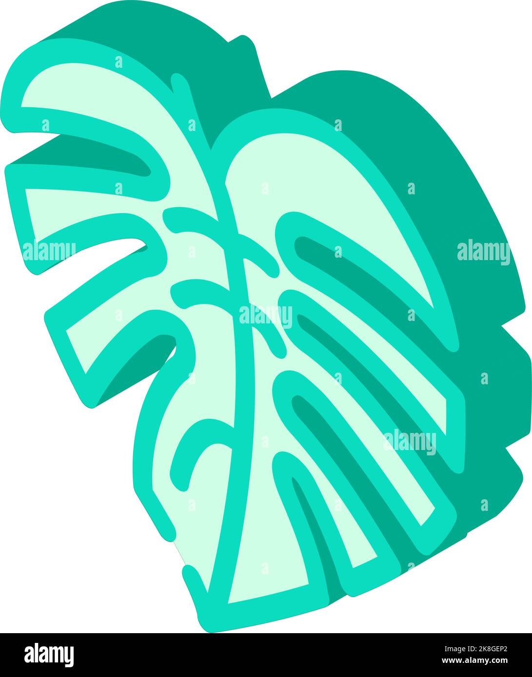 monstera leaf tropical isometric icon vector illustration Stock Vector ...