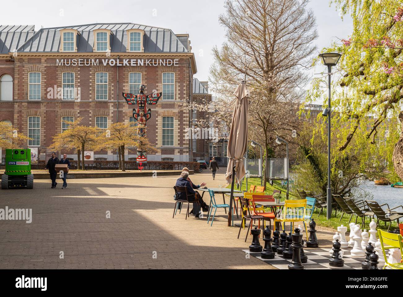 Museum Volkenkunde Leiden, part of the National Museum of World Cultures, in the center of the Dutch student city of Leiden. Stock Photo