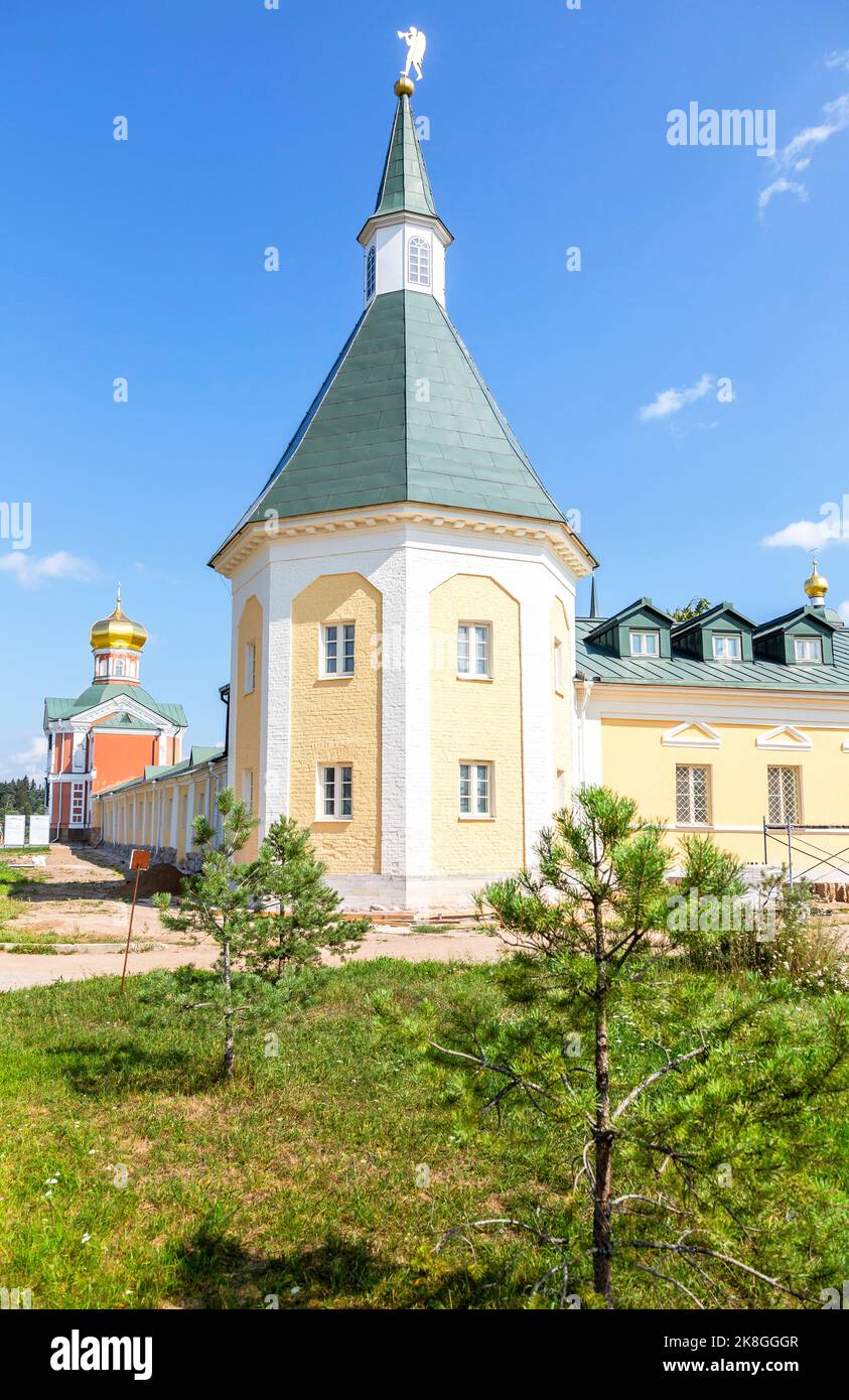 Tower of Valday Iversky Monastery, a Russian Orthodox monastery founded ...