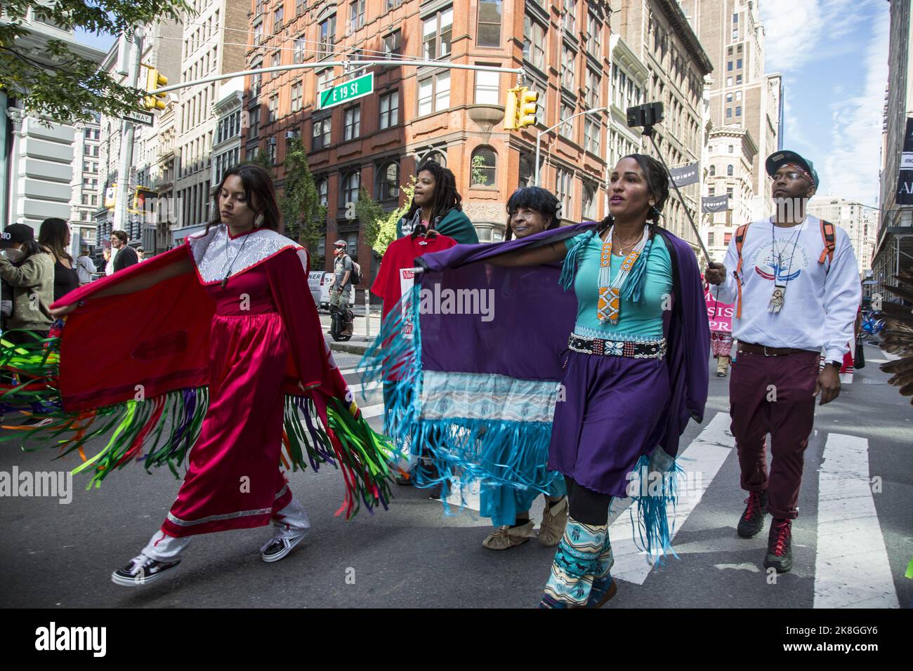 The first annual "Indigenous Peoples of the Americas Day Parade" took