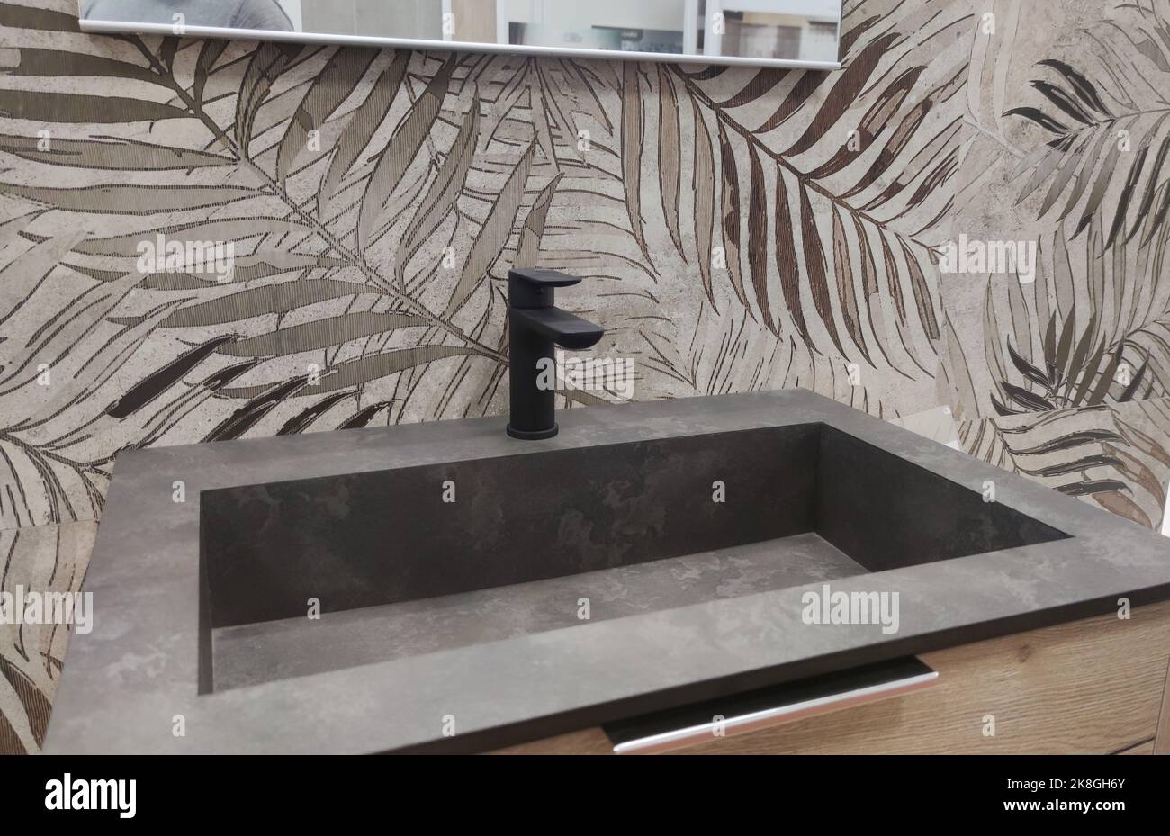 modern wash basin in the bathroom. Bathroom interior with sink and