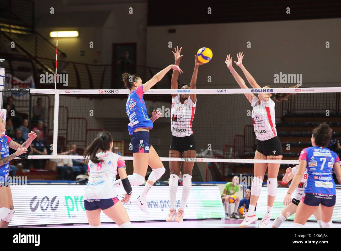 Pala Igor Gorgonzola, Novara, Italy, October 23, 2022, Spike of Danesi Anna (Novara)  during  Igor Gorgonzola Novara vs CBF Balducci H.R. Macerata - Volleyball Italian Serie A1 Women match Stock Photo