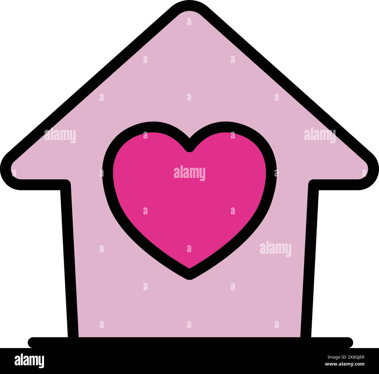 Home care icon outline vector. Heart charity. Service love Stock Vector ...