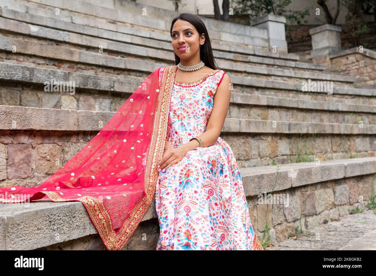 Happy dreamy young indian hi-res stock photography and images - Alamy