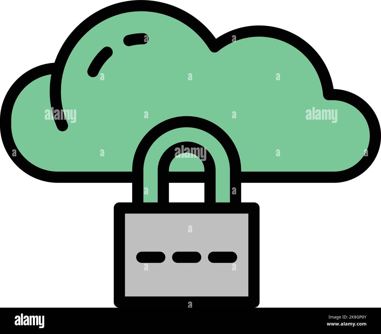 Locked data cloud icon outline vector. Computer fraud. Cyber web Stock ...
