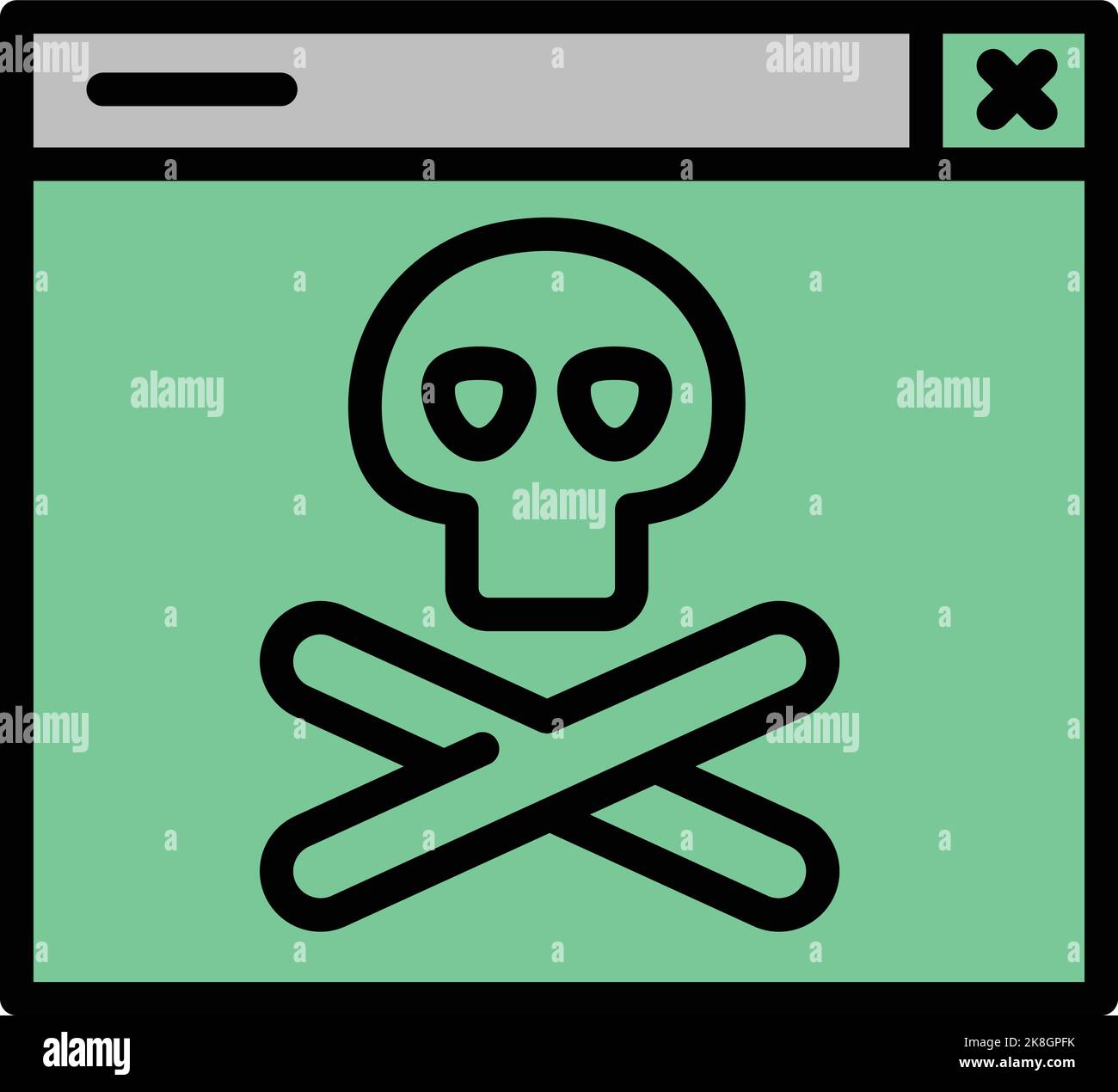Hack team icon outline vector. Computer virus. Data internet Stock ...