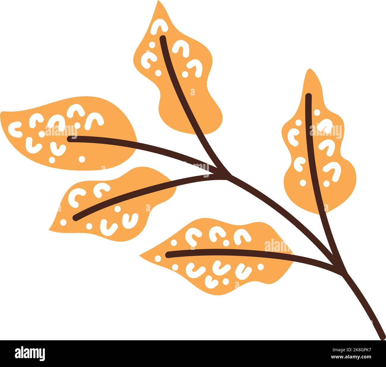 autumn branch with yellow leafs foliage Stock Vector Image & Art - Alamy