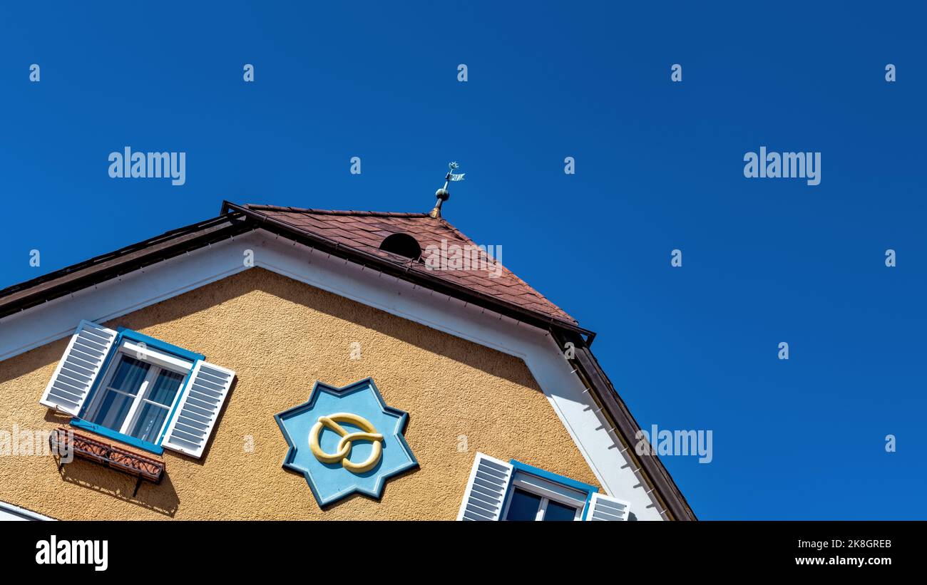Facade of a historic house in old town with window and door Stock Photo ...